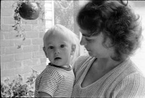 Family photos: Stephanie Coffin with her child outside, Atlanta, Georgia, September 1, 1974.