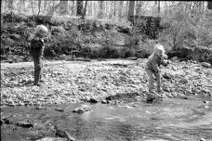 Family photos: Tom and Stephanie Coffin's children play in a stream, Atlanta, Georgia, April 1, 1974.