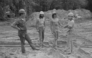 Construction site under trestle, Georgia, 1977.