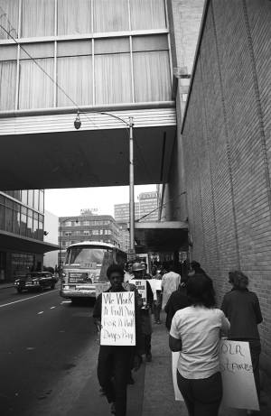 Picket in support of striking city employees, Atlanta, Georgia, 1970.