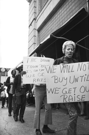 Picket in support of striking city employees, Atlanta, Georgia, 1970.