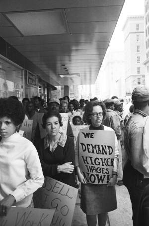 Picket in support of striking city employees, Atlanta, Georgia, 1970.