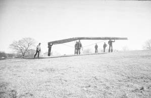 Hang gliding in Piedmont Park, Atlanta, Georgia, January, January 3, 1975.