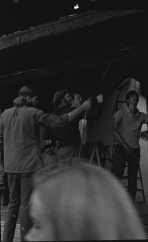 Cleaning up after the Atlantis Rising collective store bombing, Atlanta, Georgia, September 11, 1969.