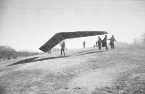 Hang gliding in Piedmont Park, Atlanta, Georgia, January, January 3, 1975.