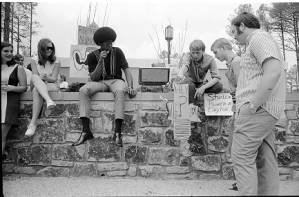 Student demonstration at Clayton Junior College, 1970