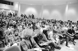 Audiance at a Black Panther Party meeting, 1970