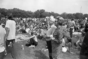 Audience at the Celestial Voluptuous Banana concert in Piedmont Park, 1970