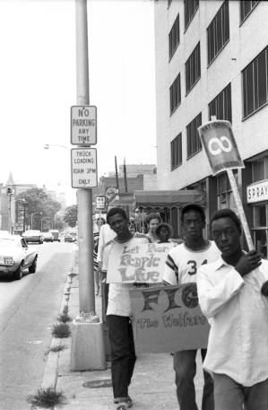 National Welfare Rights Organization members protesting against the Health, Education, and Welfare's (HEW) refusal to implement the 1967 amendment to the Social Security Act, 1969