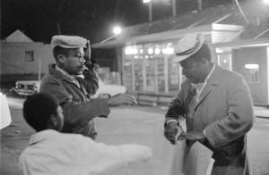 Protesters outside Azar's Package Store, Atlanta, Georgia, January, 1970.