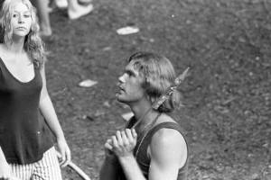 Crowds gather for a free concert in Piedmont Park the day after the Atlanta International Pop Festival, 1969