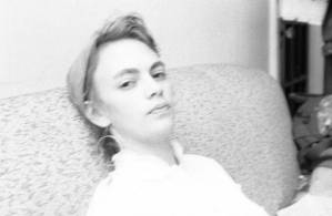Stephanie Coffin relaxing at home, 1969