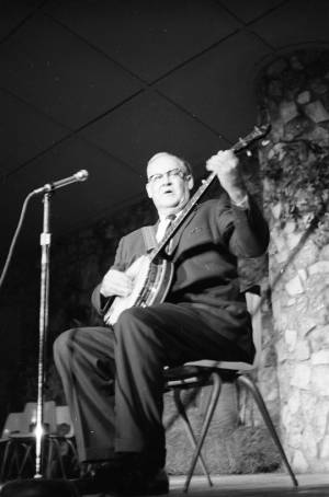 Dock Boggs performing at Montreat-Anderson College for the Appalachian Mountain Festival, 1968