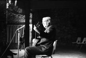 Dock Boggs performing at Montreat-Anderson College for the Appalachian Mountain Festival, 1968