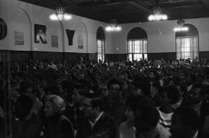 Audience listening to Black Panther Party Leader Monk Teba speak at Emory, 1970