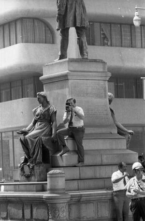 Statue of Henry Grady on Marietta Street, 1969