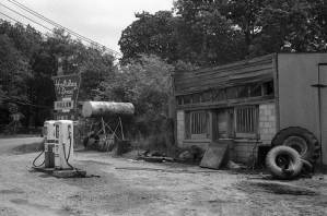 Abandoned gas station, 1969