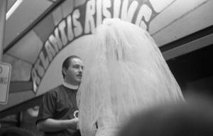 Wedding ceremony in front of Atlantis Rising, 1969