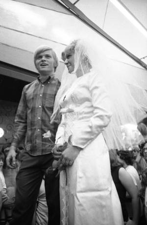 Wedding ceremony in front of Atlantis Rising, 1969