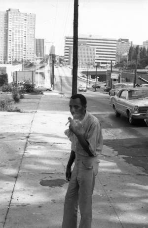 Man smoking by Piedmont Avenue, 1969