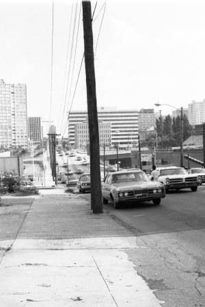 Cars driving on Piedmont Avenue, 1969