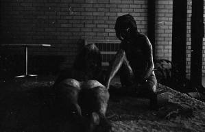 Sculpture of two women at the beach, 1969