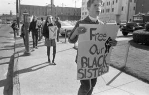 Pro Black Panther protest outside Atlanta's Police Headquarters, 1969