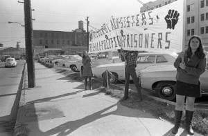 Pro Black Panther protest outside Atlanta's Police Headquarters, 1969