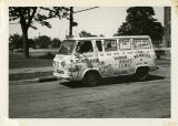 Van covered in pro strike and labor union mottos