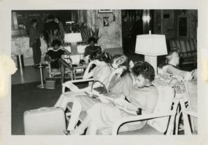 People waiting in lobby