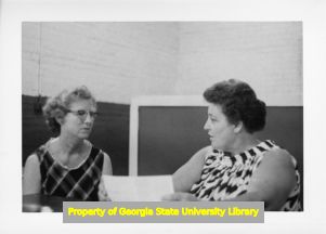 Two Cartersville, Georgia women talking.