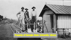 Norfolk and Western Railway Company workers on pump trolley, C. J. French collection