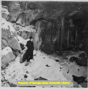 Man with rocks and snow, C. J. French collection