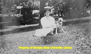 Woman and her dog, C. J. French collection