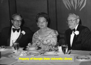 Sam Nunn, Francis Abercrombie, and E. L. Abercrombie at banquet