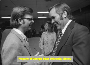 Herbert Mabry and Charles Helms at the Georgia State AFL-CIO Legislative Reception, Atlanta, Georgia, February 14, 1975.
