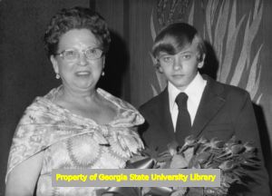 Francis Abercrombie and relative at banquet for her husband E. L. Abercrombie.