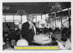 Delegates listen to Georgia State AFL-CIO president Herbert Mabry at the Georgia State AFL-CIO convention, Jekyll Island, Georgia, November 10 - 12, 1982.
