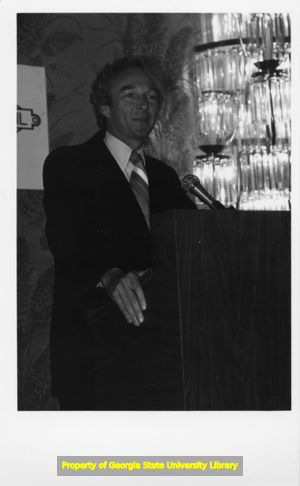 Wyche Fowler speaking at Georgia State AFL-CIO convention, Savannah, Georgia, October 21 - 23, 1981.
