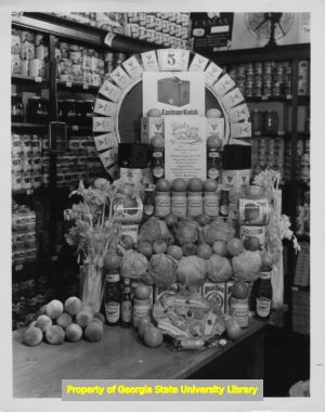 Salad display at a Pender's Grocery, circa 1944.