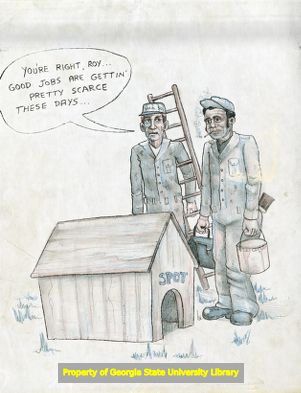Painters Union Local 30 humorous pencil drawing, Savannah, Georgia.