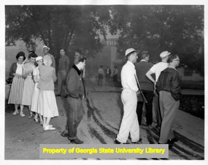 United Gas, Coke, and Chemical Worker Local 281 Picket line outside Patent Button Company, Knoxville, Tennessee, 1951.