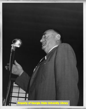Emil Rieve speaking at Tennessee State CIO meeting, Knoxville, Tennessee, June 1949.