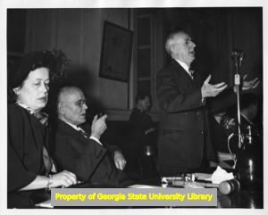 William Green at meeting of labor leaders, 1930s
