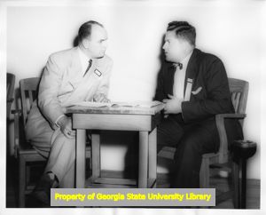 Two men at a Steelworkers Distrcit 35 Conference, Alcoa, Tennessee, October 6, 1951.