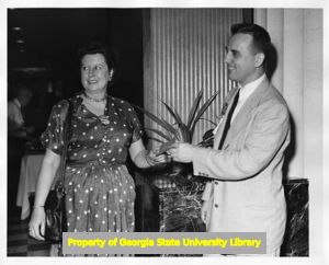 Nick Kurko receiving union label suit ticket from Hazel Bankston, Memphis, Tennessee, June 1954.