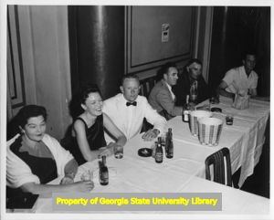 Banquet table at Mississippi Labor Council convention, Jackson, Mississippi, April 1958.