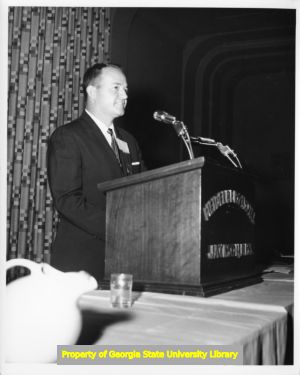 James E. Clark speaking at Mississippi Labor Council convention, Jackson, Mississippi, July 1961.