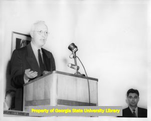 Man speaking at a Steelworkers District 35 Conference, Alcoa, Tennessee, October 6, 1951.