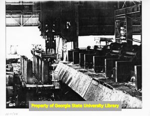 Steel being manufactured at the Atlantic Steel Company, Atlanta, Georgia.
